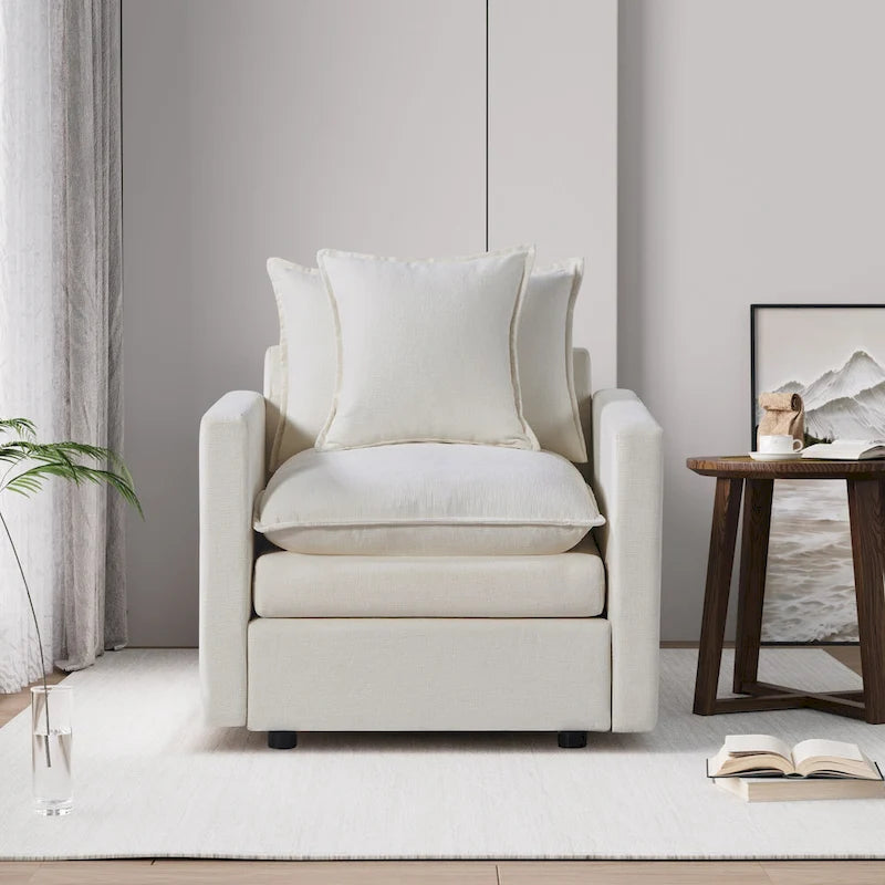 33.07 Upholstered Arm Chair with Solid Wood Frame