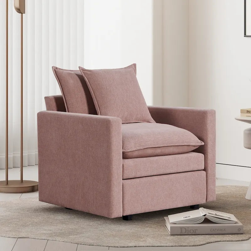 33.07 Upholstered Arm Chair with Solid Wood Frame
