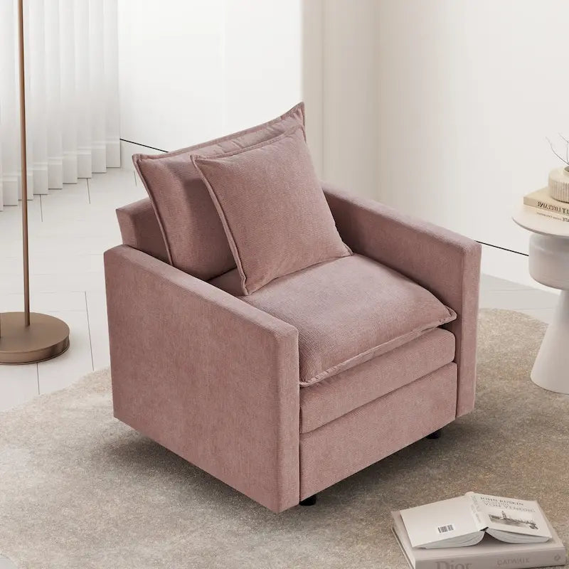 33.07 Upholstered Arm Chair with Solid Wood Frame