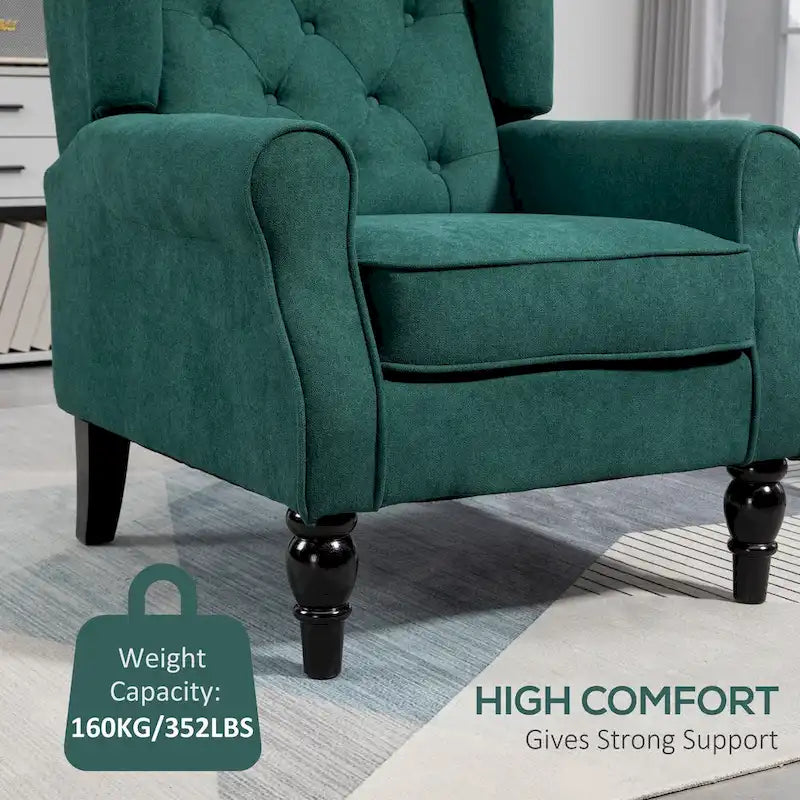 Dark Green Modern 29.3 High Back Accent Chair