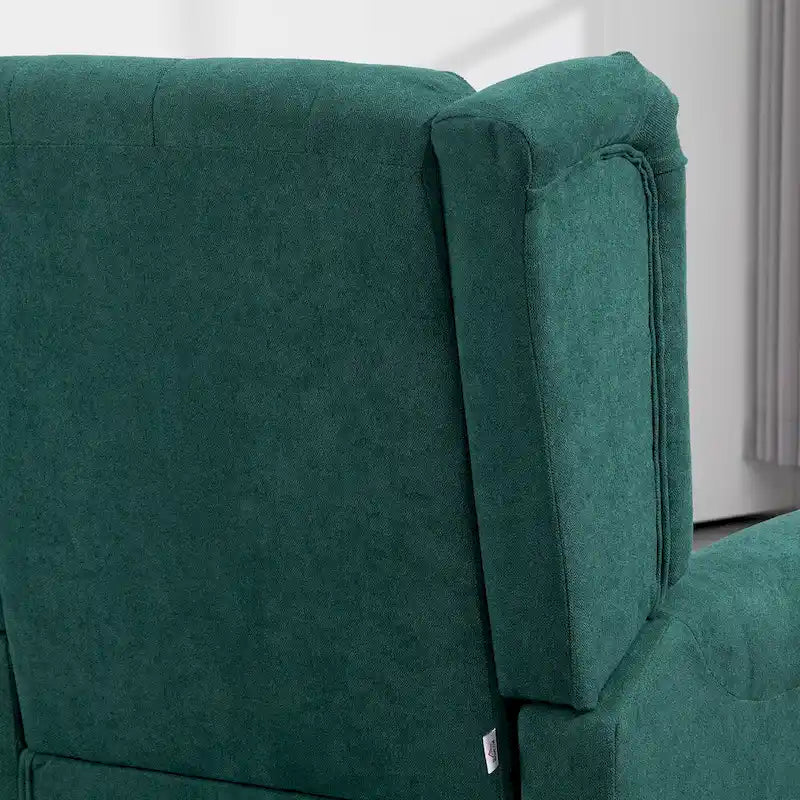 Fauteuil d'appoint moderne vert foncé à dossier haut de 29.3