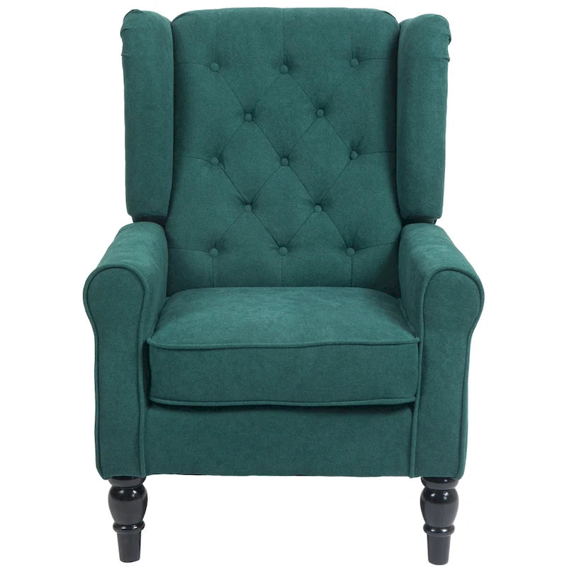 Fauteuil d'appoint moderne vert foncé à dossier haut de 29.3