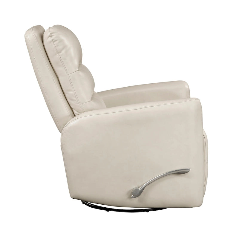Glider Reclining Chair Swivel Motion Breathable Faux Leather Upholstery Luxury Living Room Furniture, Movie Chair
