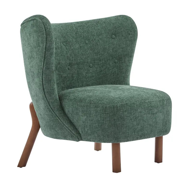Modern Upholstered Armless Accent Chair with Plush Seating and Solid Wood Frame