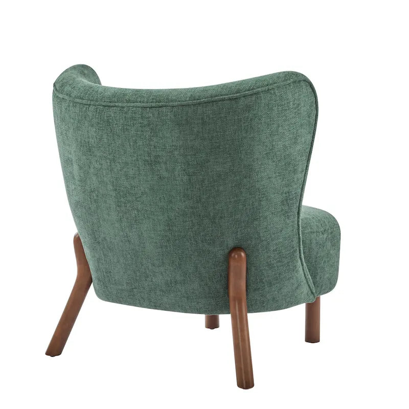Modern Upholstered Armless Accent Chair with Plush Seating and Solid Wood Frame