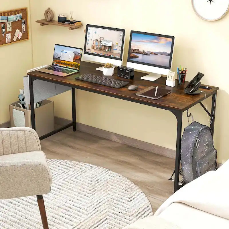Moderner Computertisch 60" mit Ladestation und Stauraum