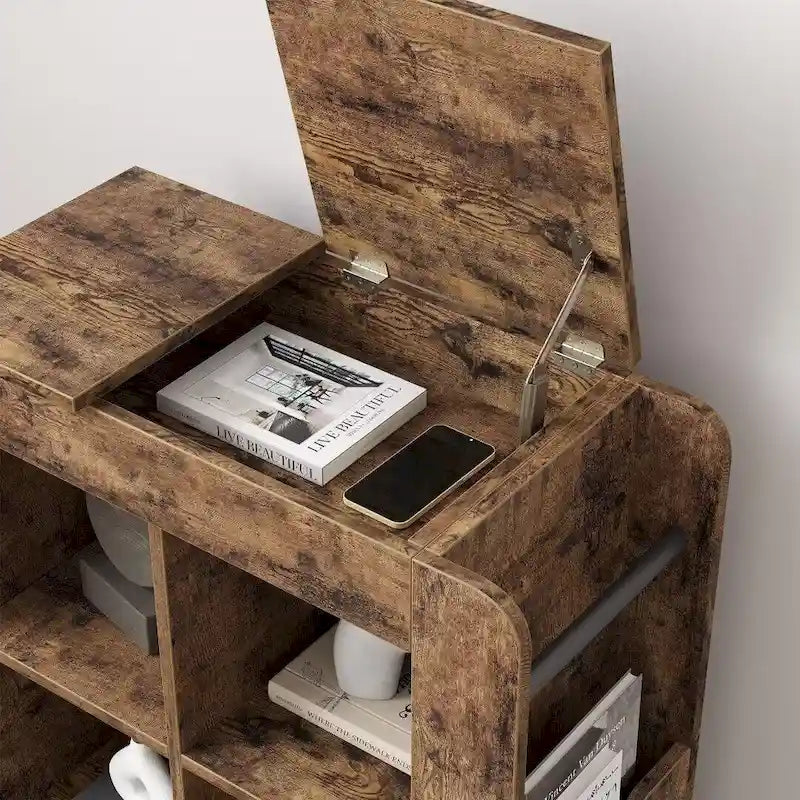 Tavolino con contenitore - Scaffale a 3 ripiani, ideale per piccoli spazi