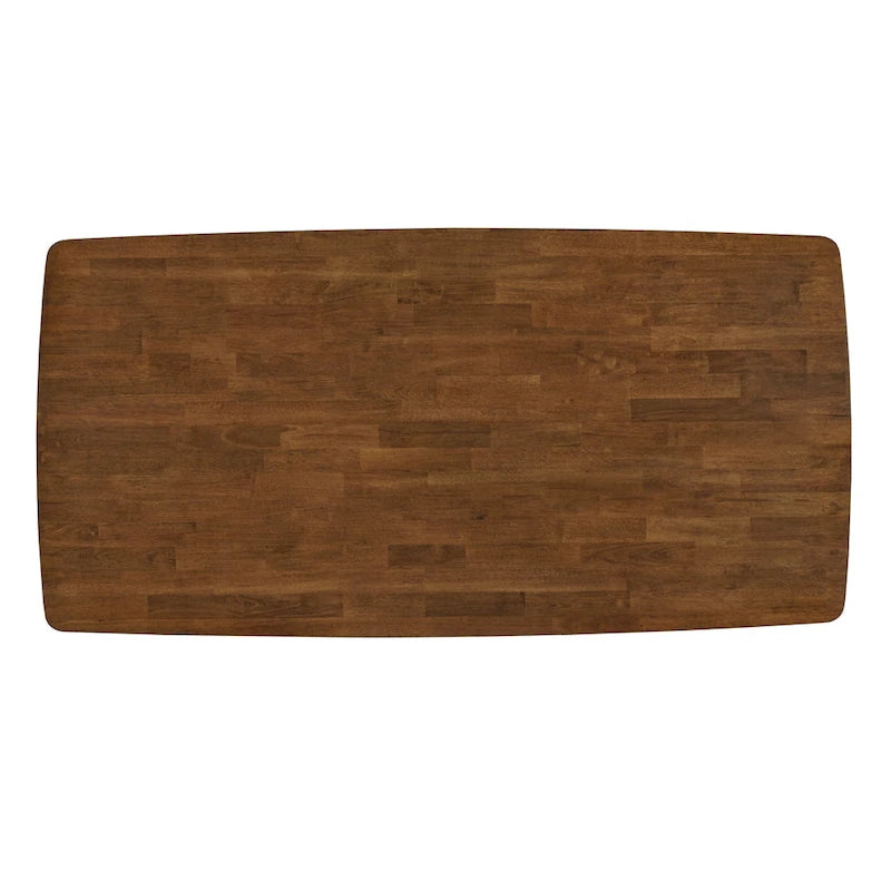 78-inch Oak Top Dining Table with Interlocking Base