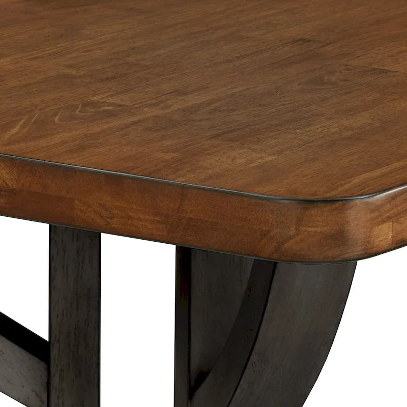 78-inch Oak Top Dining Table with Interlocking Base