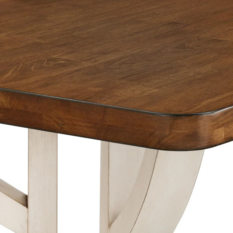 78-inch Oak Top Dining Table with Interlocking Base