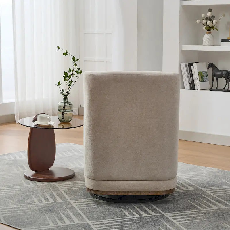 Poltrona decorativa girevole senza braccioli in ciniglia