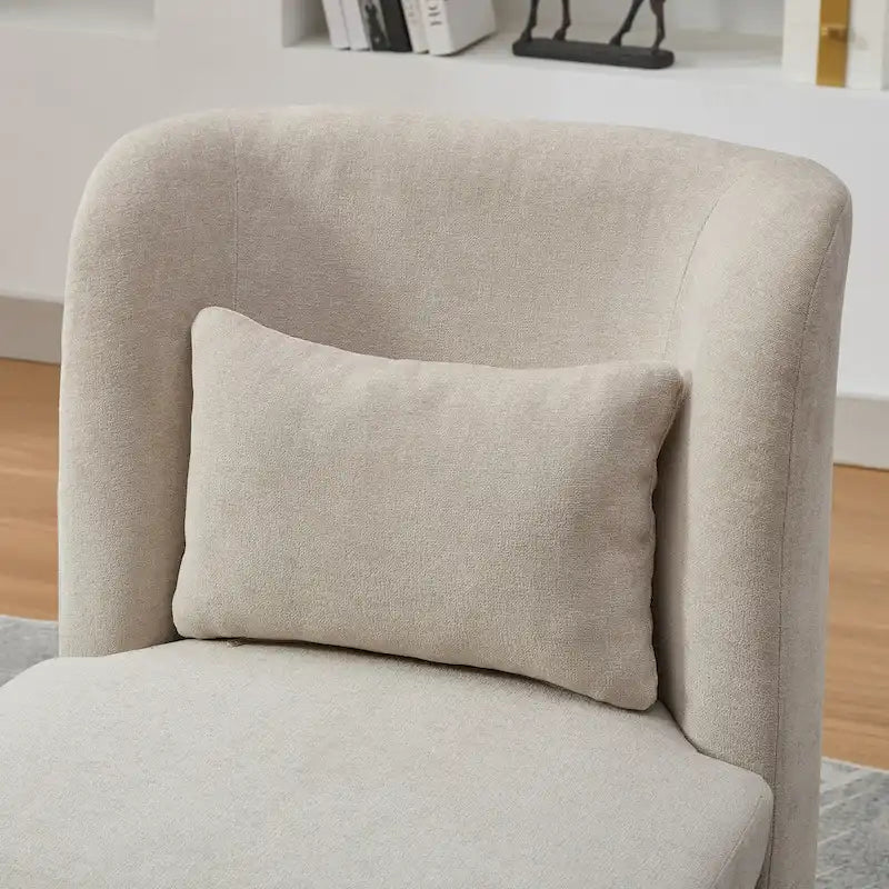 Poltrona decorativa girevole senza braccioli in ciniglia