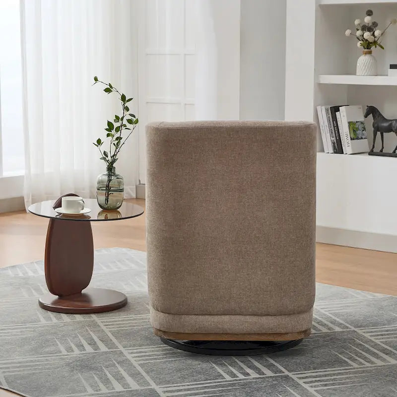 Poltrona decorativa girevole senza braccioli in ciniglia