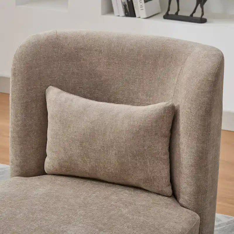 Poltrona decorativa girevole senza braccioli in ciniglia