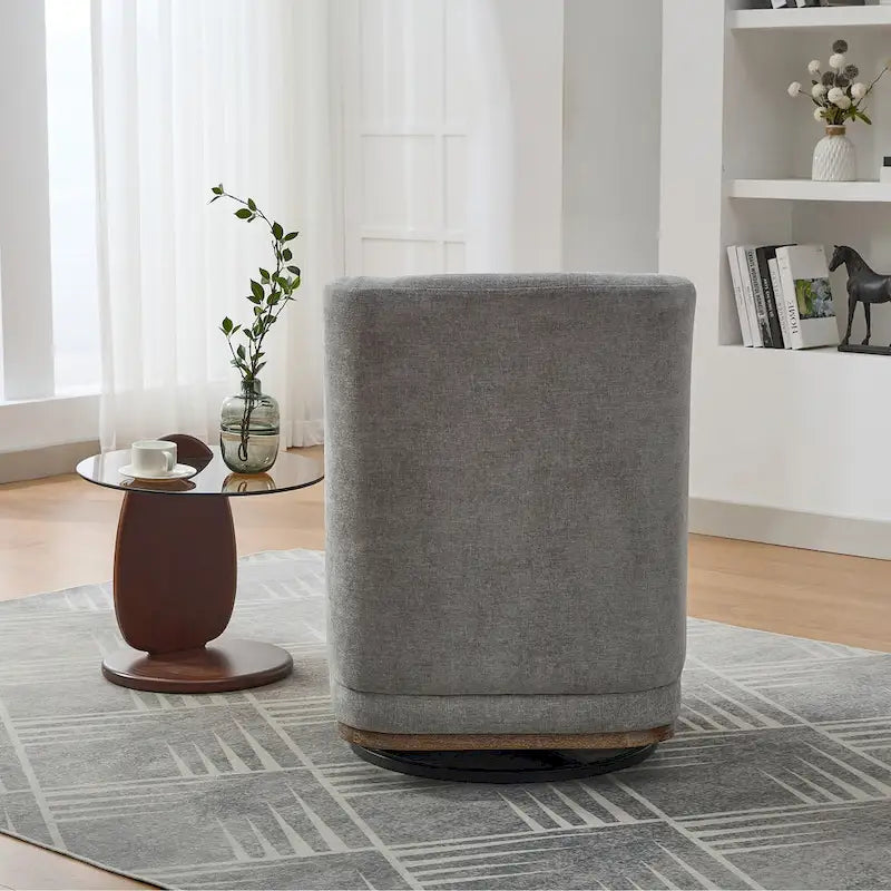 Poltrona decorativa girevole senza braccioli in ciniglia