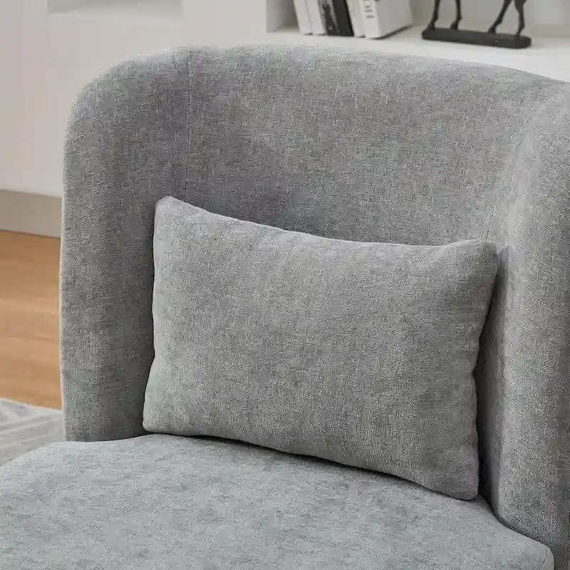 Poltrona decorativa girevole senza braccioli in ciniglia