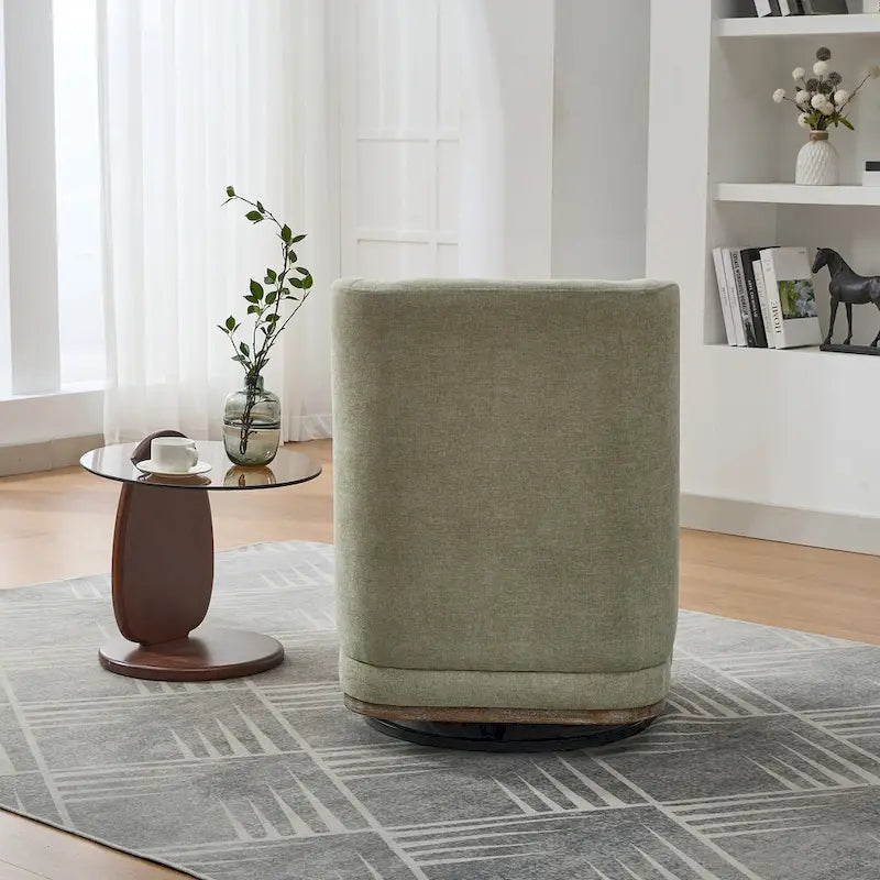 Poltrona decorativa girevole senza braccioli in ciniglia