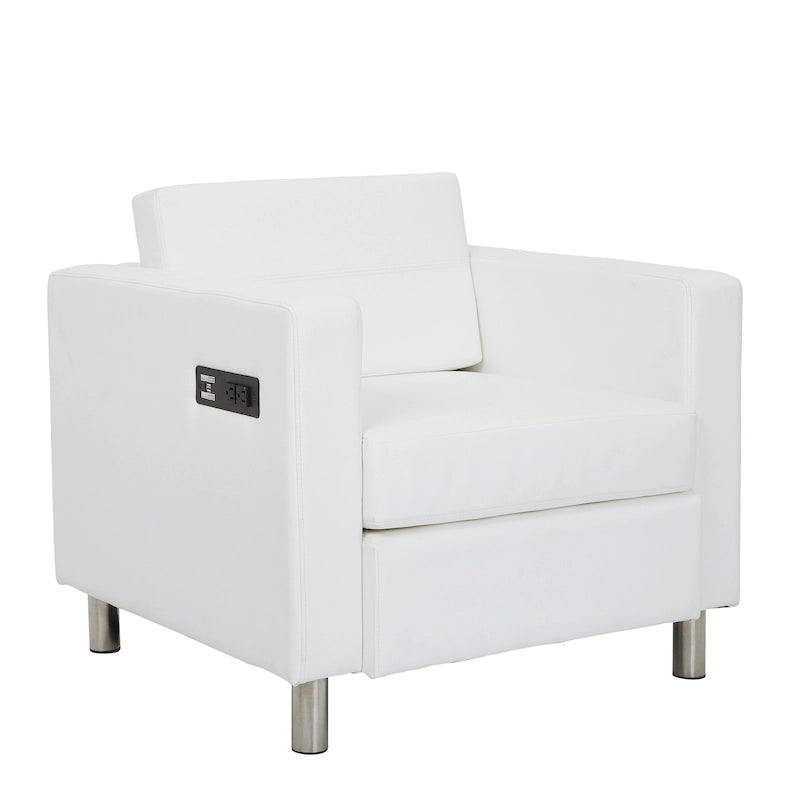 Contemporary Accent Chair with USB & AC Charging Station