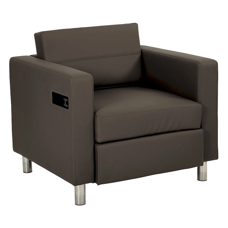 Contemporary Accent Chair with USB & AC Charging Station