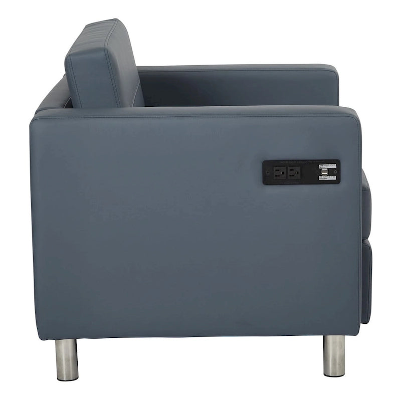 Contemporaine accentstoel met USB- en AC-oplaadstation