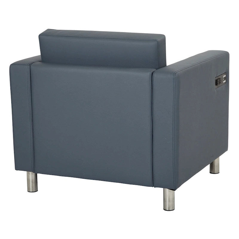 Contemporaine accentstoel met USB- en AC-oplaadstation