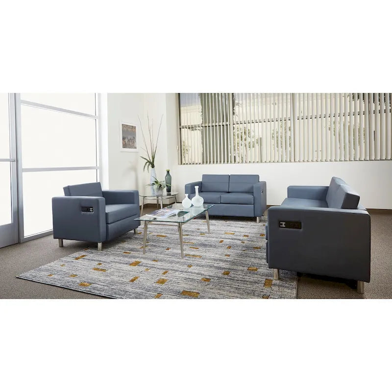 Contemporary Accent Chair with USB & AC Charging Station
