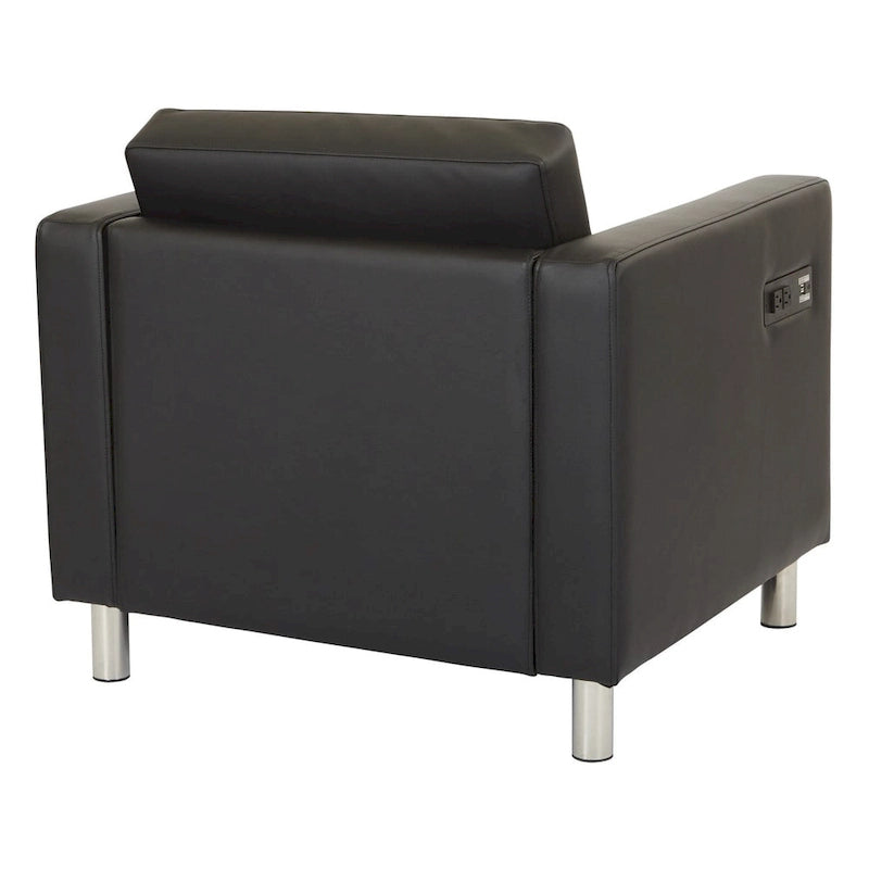 Contemporaine accentstoel met USB- en AC-oplaadstation