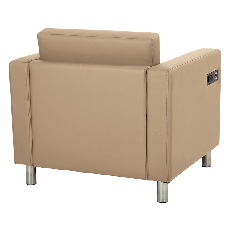 Contemporaine accentstoel met USB- en AC-oplaadstation