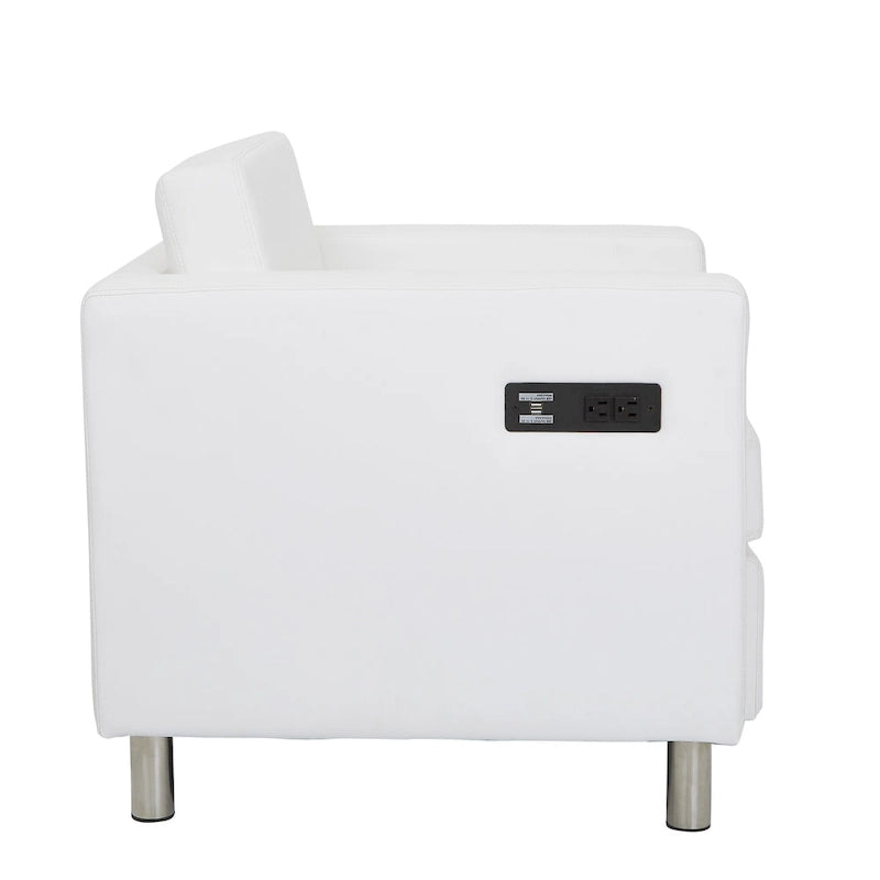 Contemporaine accentstoel met USB- en AC-oplaadstation