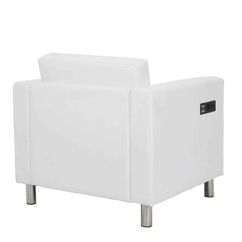 Contemporaine accentstoel met USB- en AC-oplaadstation