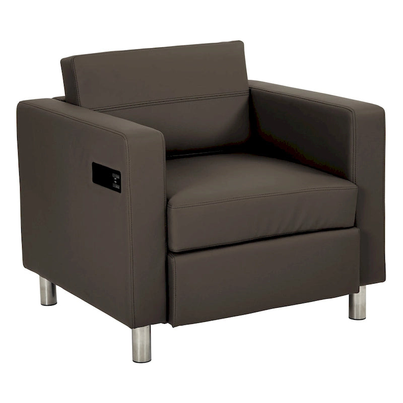 Contemporaine accentstoel met USB- en AC-oplaadstation