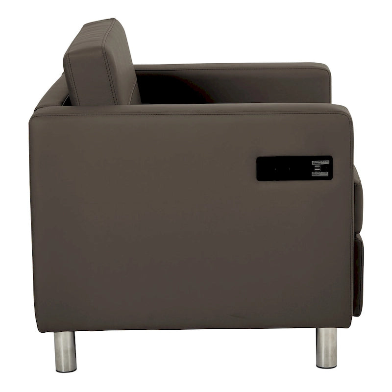 Contemporaine accentstoel met USB- en AC-oplaadstation