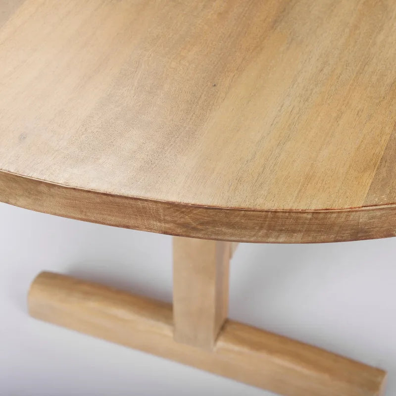 Light Brown Solid Wood Dining Table - 84L x 42W x 30H