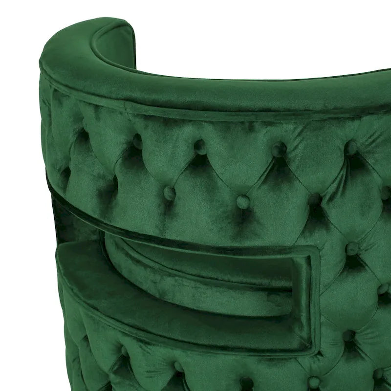 Round Open Back Velvet Swivel Club Chair - 26.25"L x 24.25"W x 28.50"H