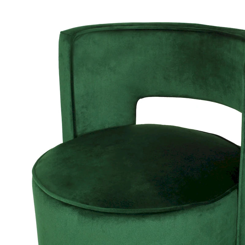Round Open Back Velvet Swivel Club Chair - 26.25"L x 24.25"W x 28.50"H