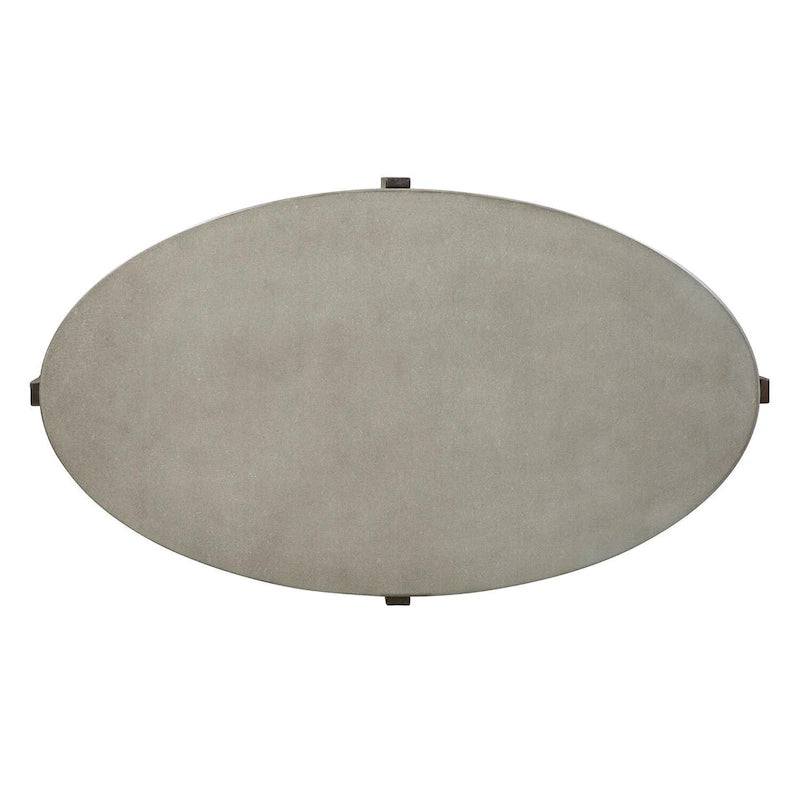 Wirebrush Rustic Brown Oval Cocktail Table