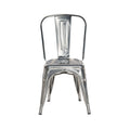 Gunmetal Industrial Rustic Dining Chairs (Set of 4)