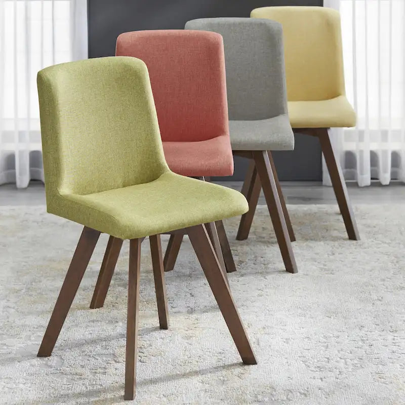 Mid-Century Solid Wood Dining Chairs (Set of 4)