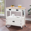 Kitchen Cart with Wood Top