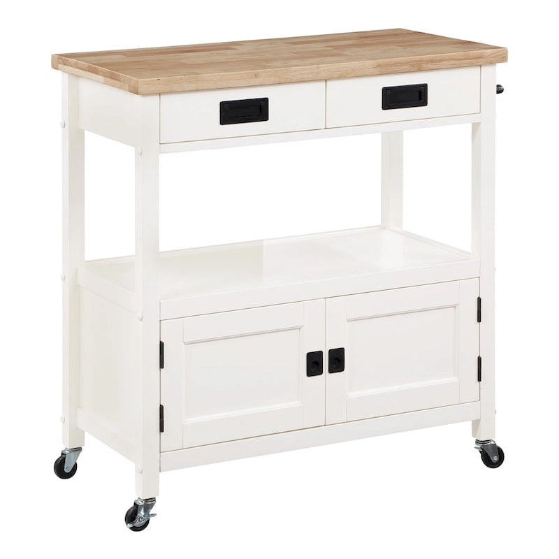 Kitchen Cart with Wood Top
