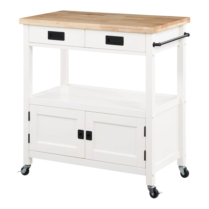 Kitchen Cart with Wood Top