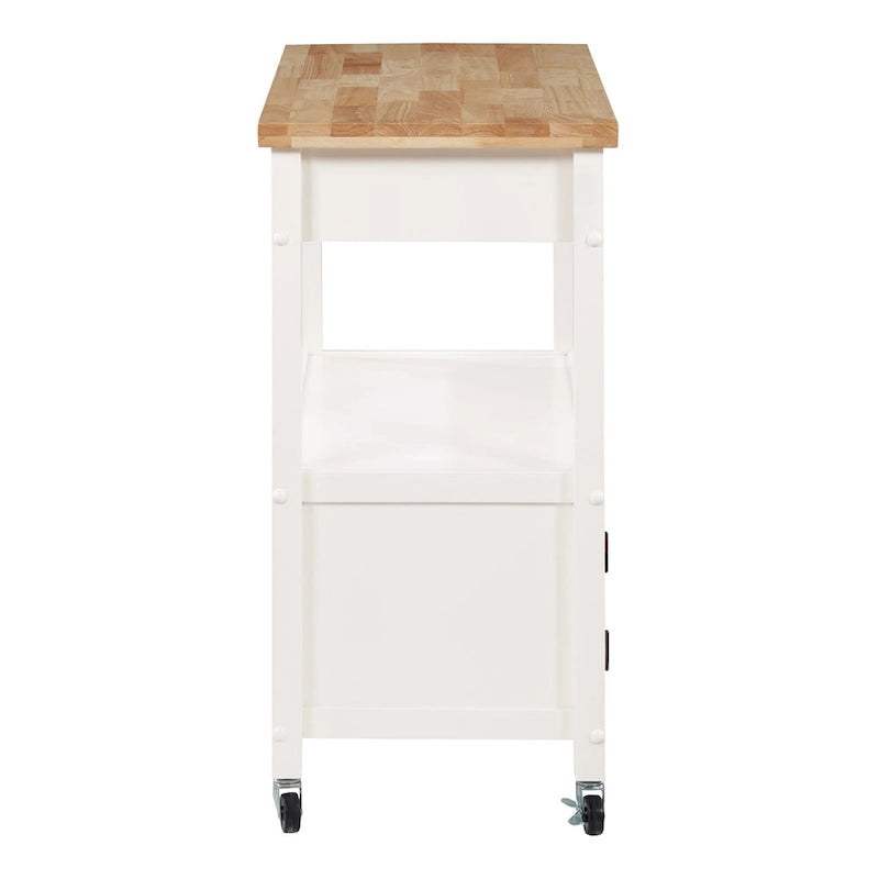 Kitchen Cart with Wood Top