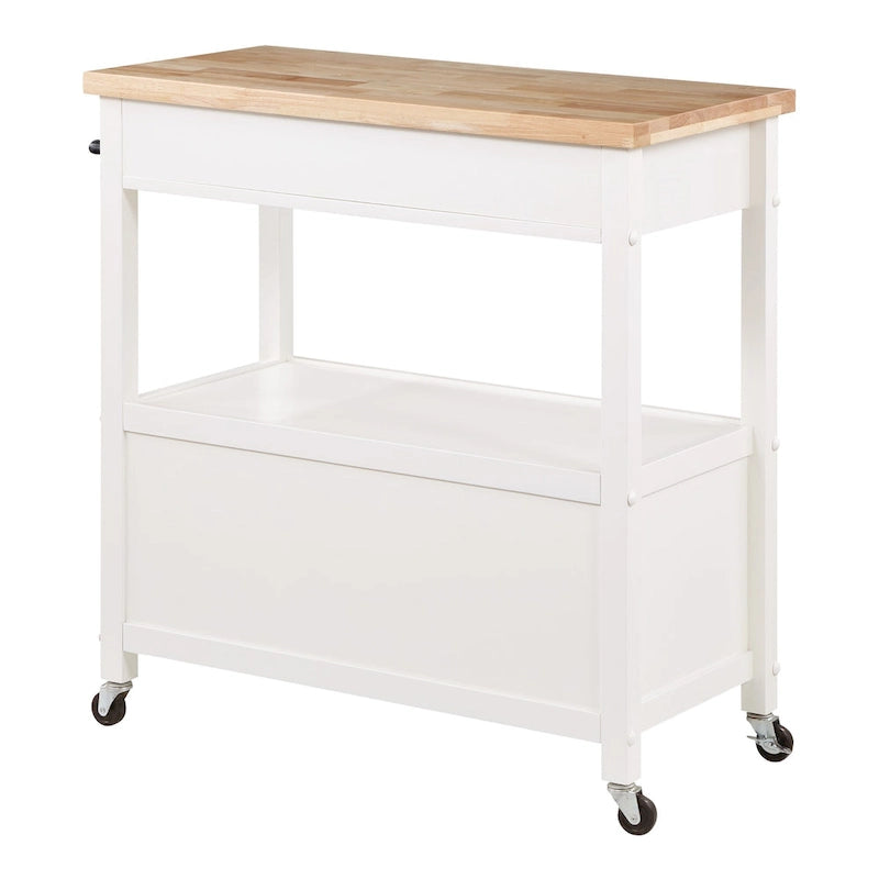 Kitchen Cart with Wood Top