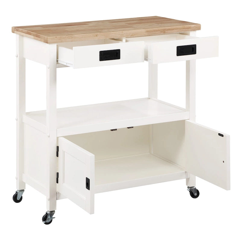 Kitchen Cart with Wood Top