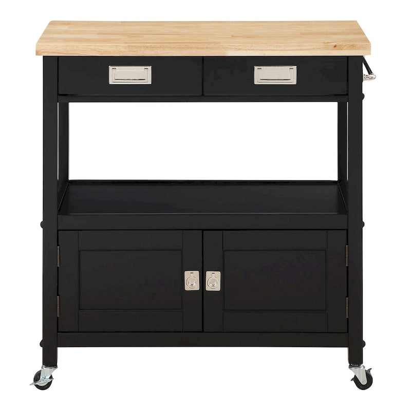 Kitchen Cart with Wood Top