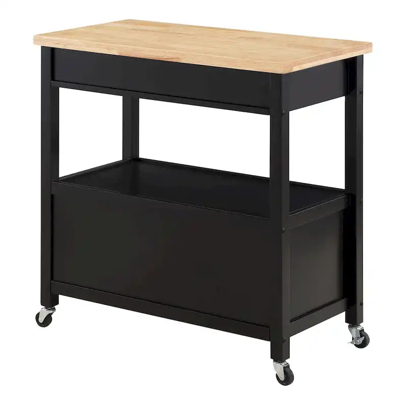 Kitchen Cart with Wood Top