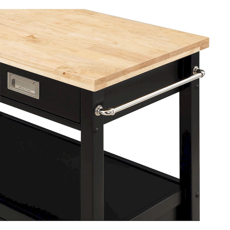 Kitchen Cart with Wood Top