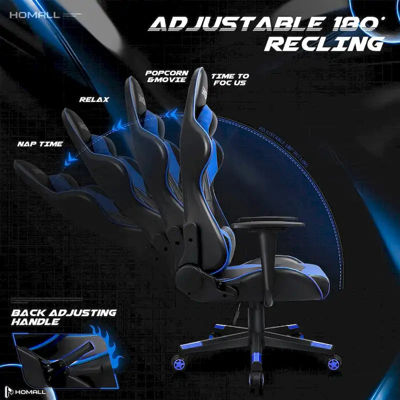 Sedia da gaming ergonomica girevole e regolabile in similpelle