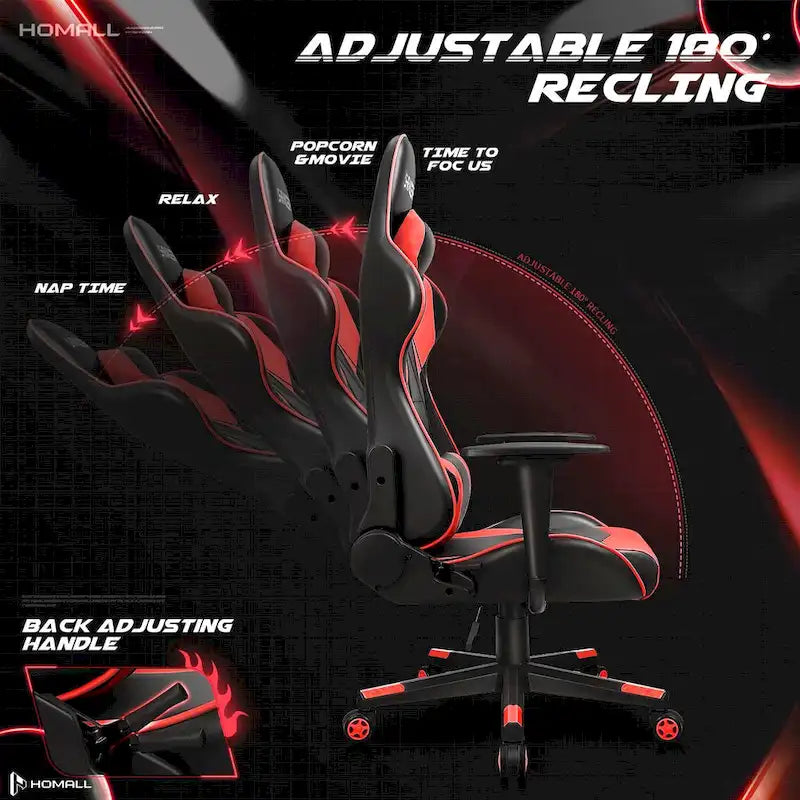 Sedia da gaming ergonomica girevole e regolabile in similpelle