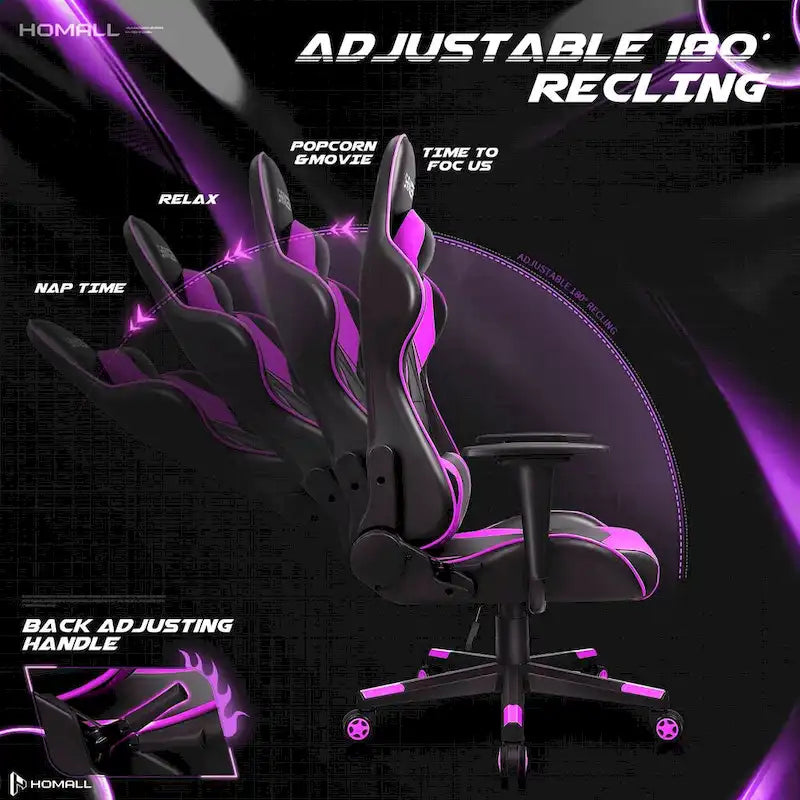 Sedia da gaming ergonomica girevole e regolabile in similpelle